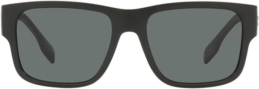 Burberry Knight BE4358 346481 Sunglasses 57mm Matte Black / Dark Grey Polarized