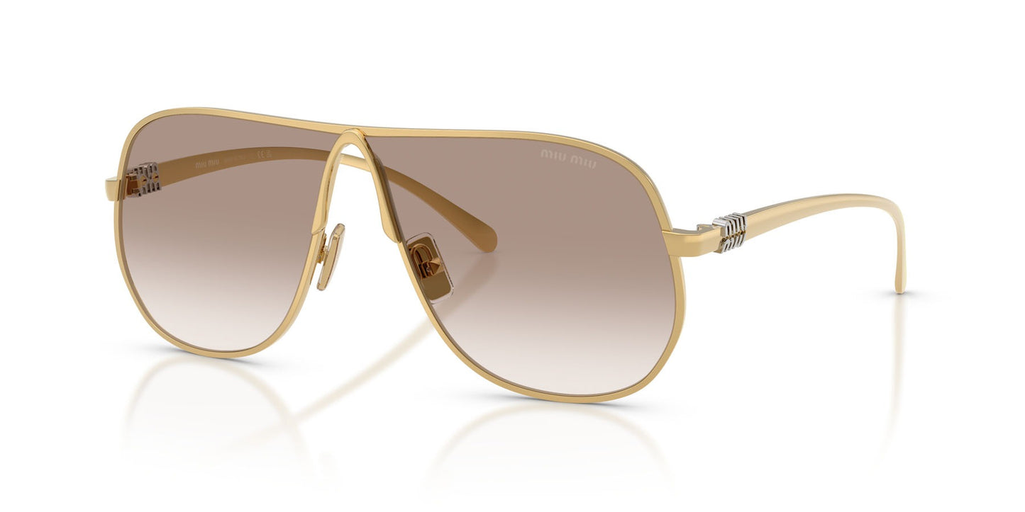Miu Miu MU A56S 5AK90L Pilot Sunglasses 56mm Gold / Brown Gradient Lens