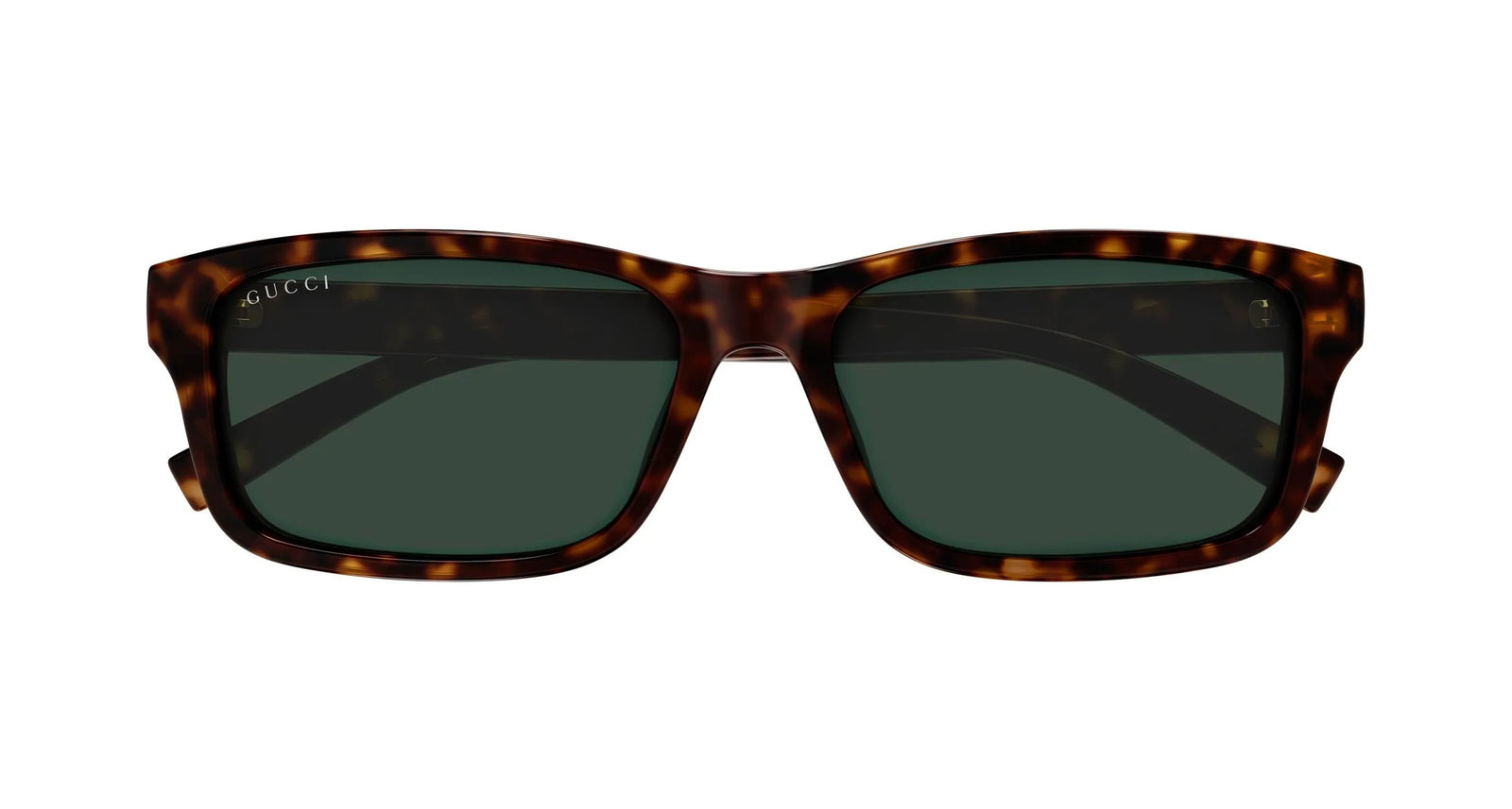 Gucci GG1986SA 002 Rectangle Sunglasses 57mm Havana / Green Lens