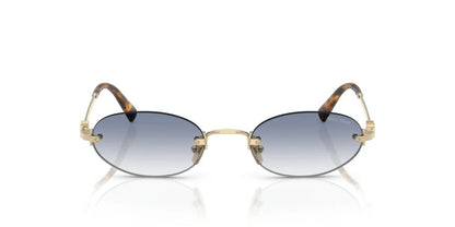 Miu Miu MUA54S ZVN80O Sunglasses 51mm Pale Gold / Clear Light Blue Gradient Lens