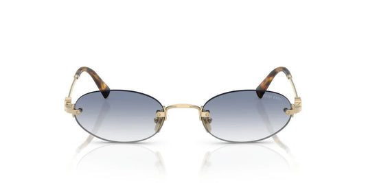 Miu Miu MUA54S ZVN80O Sunglasses 51mm Pale Gold / Clear Light Blue Gradient Lens