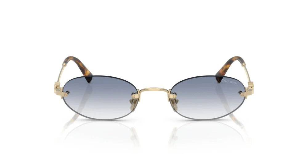 Miu Miu MUA54S ZVN80O Sunglasses 51mm Pale Gold / Clear Light Blue Gradient Lens