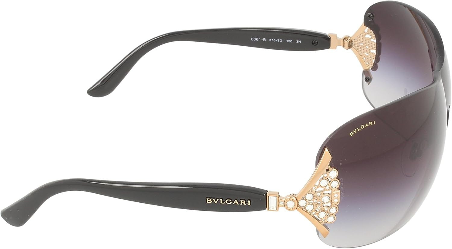 Bvlgari BV6061B 376/8G Sunglasses Black / Grey Gradient Lens