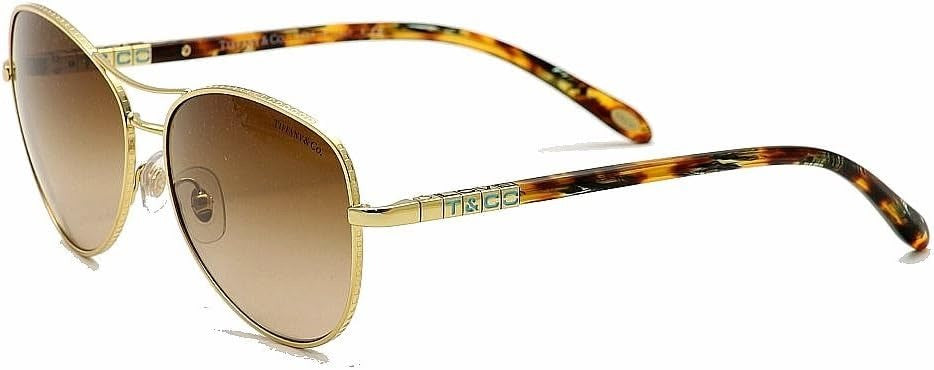 Tiffany & Co Sunglasses TF3041 60023B 57mm Gold-Havana / Gradient Brown Lens
