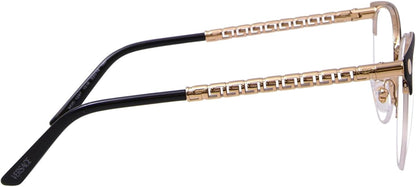 Versace VE1297 1516 Oval Eyeglasses 53mm Gold-Black / Clear Demo Lens