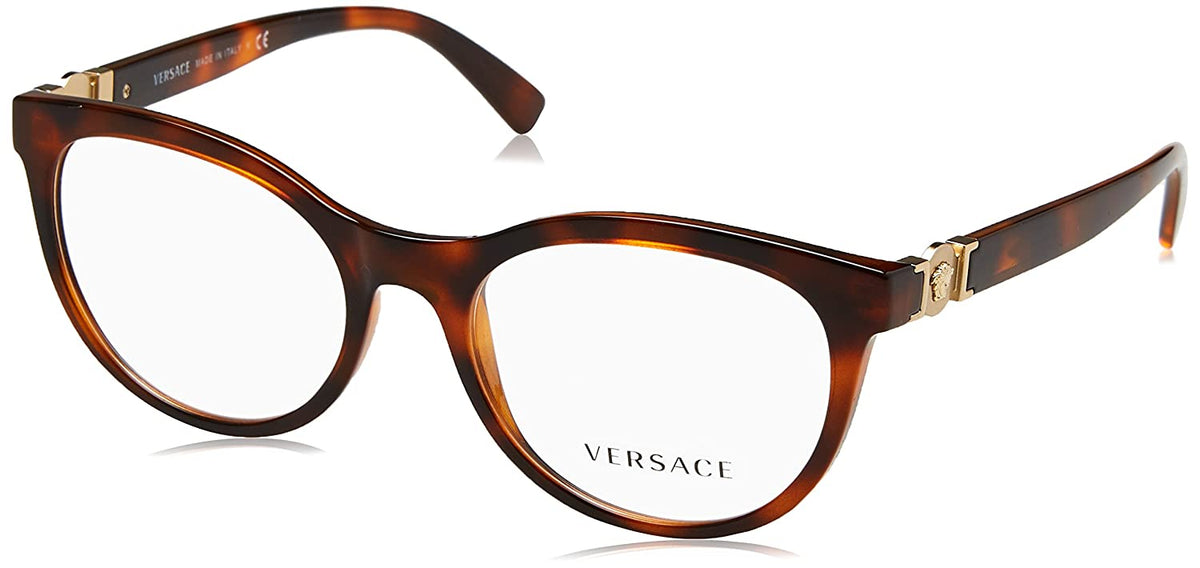 VERSACE Oval Women Eyeglasses VE3247 5119 53mm Havana / Demo Lens