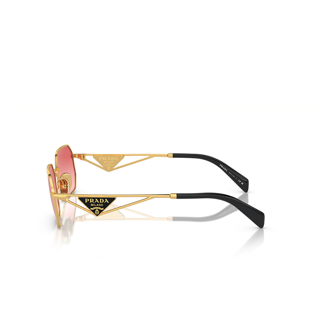 Prada Sunglasses PRA51S 5AK40C 58mm Gold / Pink Gradient Red Lens