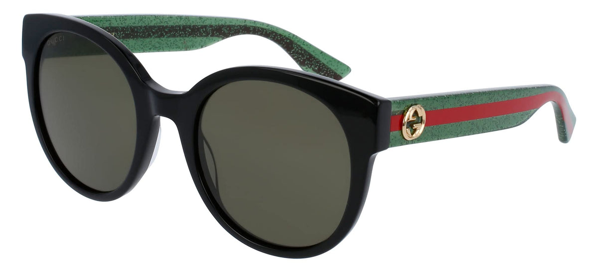 Gucci Sunglasses GG0035SN 002 54mm Black Green / Green Lens