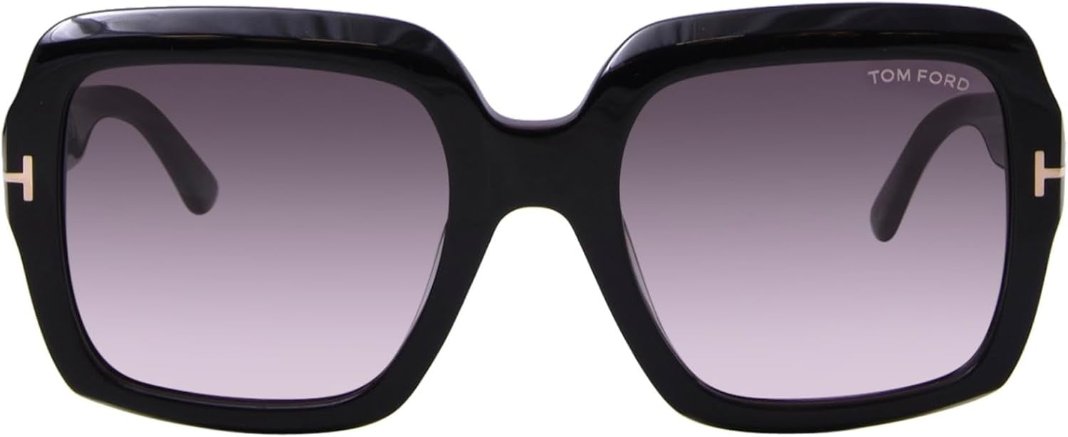 Tom Ford Kaya Sunglasses FT1082 01B 54mm Shiny Black / Gradient Smoke Lens