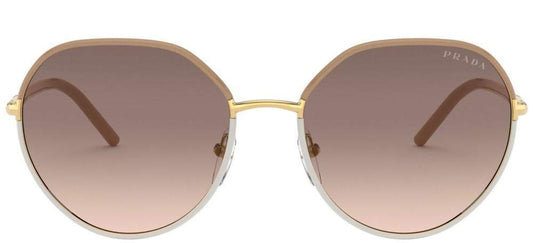 Prada Sunglasses PR65XS 09G-3D0 58mm Beige Ivory / Brown Gradient Grey Lens