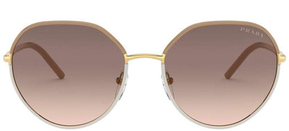 Prada Sunglasses PR65XS 09G-3D0 58mm Beige Ivory / Brown Gradient Grey Lens