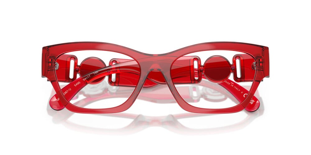 Versace Eyeglasses VE3367U 5495 52mm Transparent Red / Demo Lens