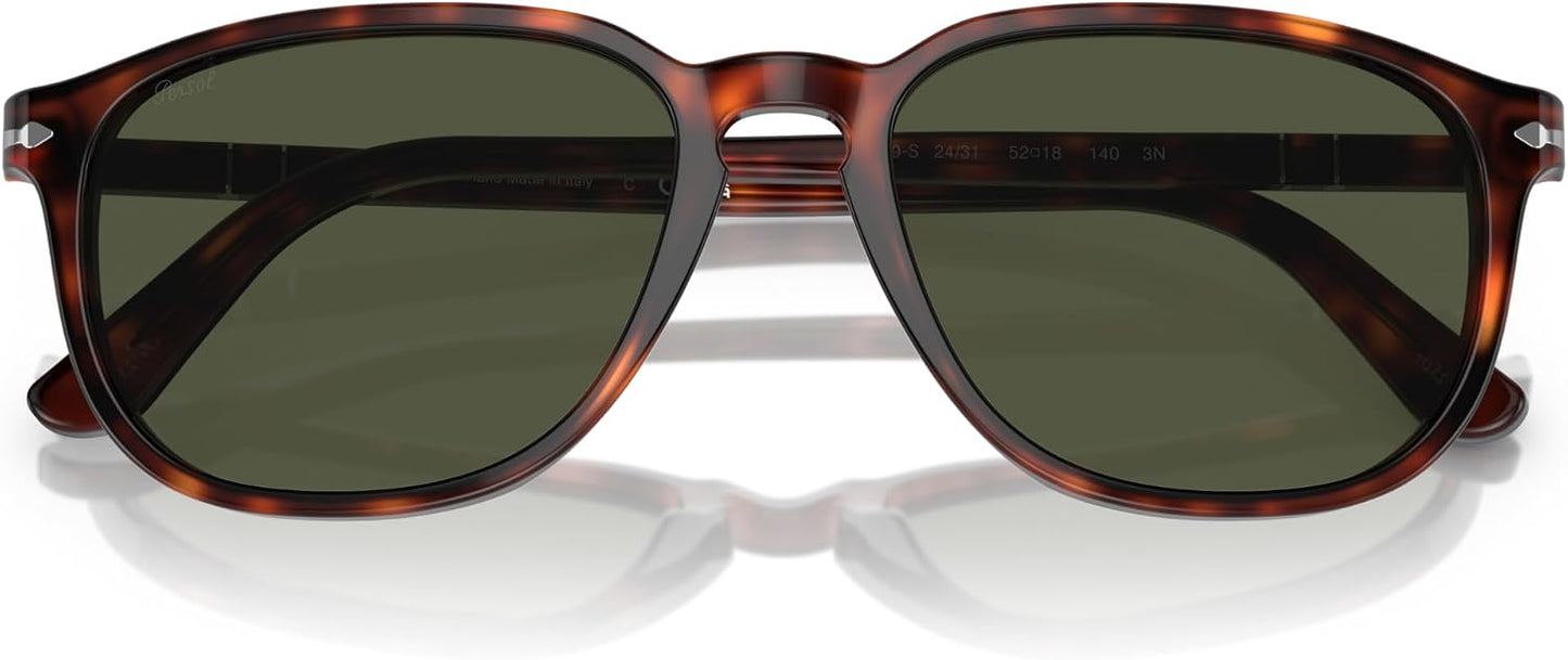 Persol PO3019S 2431 52mm Sunglasses Havana / Dark Green Solid Lens - image 3