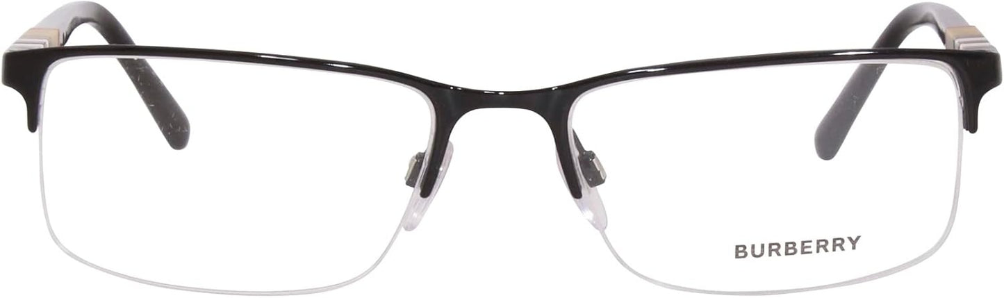 Burberry BE1282 1001 Rectangle Eyeglasses 55mm Black / Clear Demo Lens