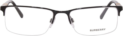 Burberry BE1282 1001 Rectangle Eyeglasses 55mm Black / Clear Demo Lens