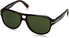 Tom Ford TF446-DYLAN 05N 57mm Sunglasses Black Havana / Green Solid Lens
