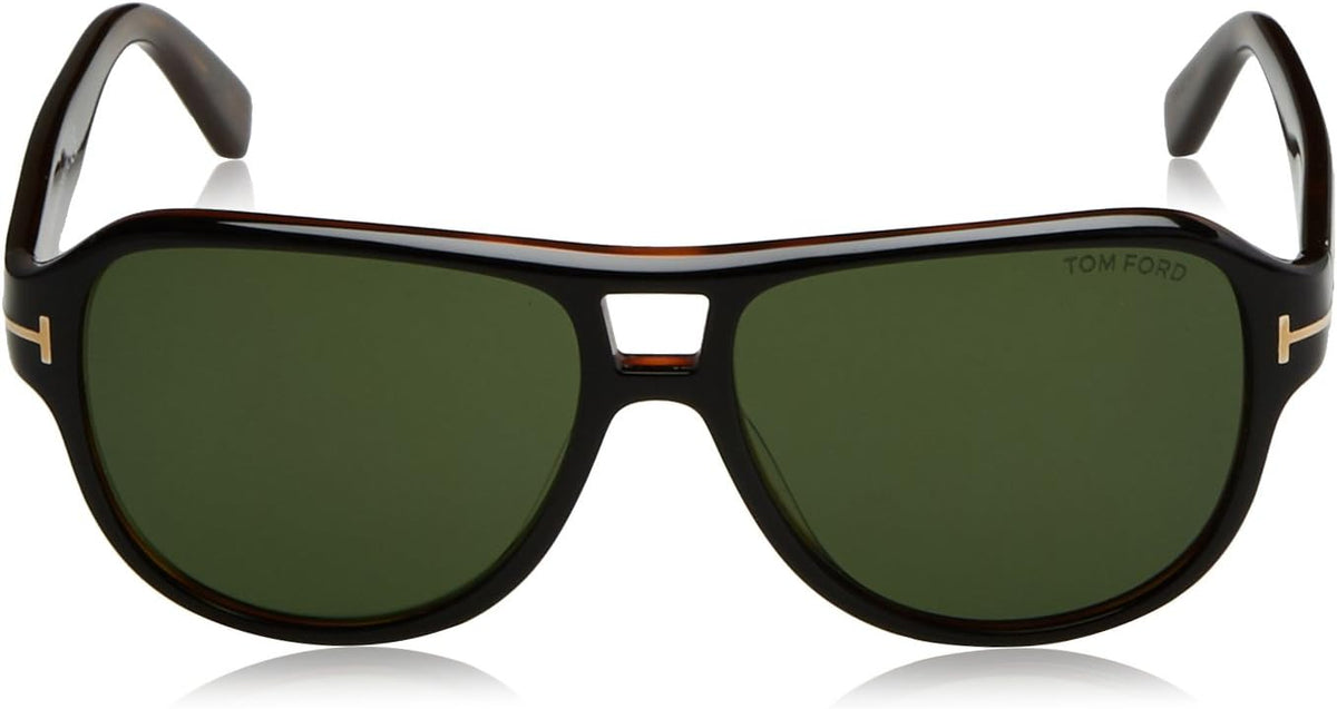 Tom Ford TF446-DYLAN 05N 57mm Sunglasses Black Havana / Green Solid Lens - image 3