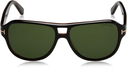 Tom Ford TF446-DYLAN 05N 57mm Sunglasses Black Havana / Green Solid Lens - image 3