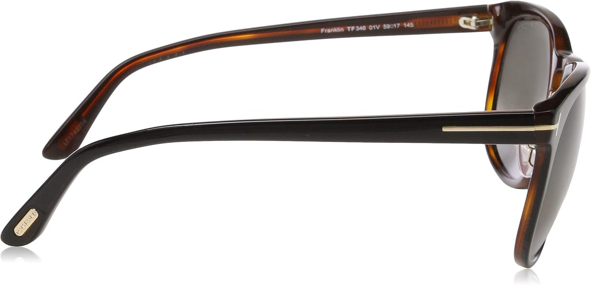 Tom Ford TF346-FRANKLIN 01V 55mm Sunglasses Black Brown / Gray Gradient Lens - image 3