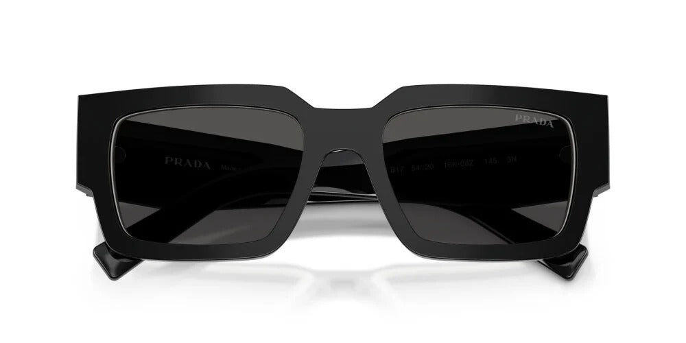 Prada PR B17S 16K08Z Sunglasses 54mm Black Talc / Dark Grey Solid Lens