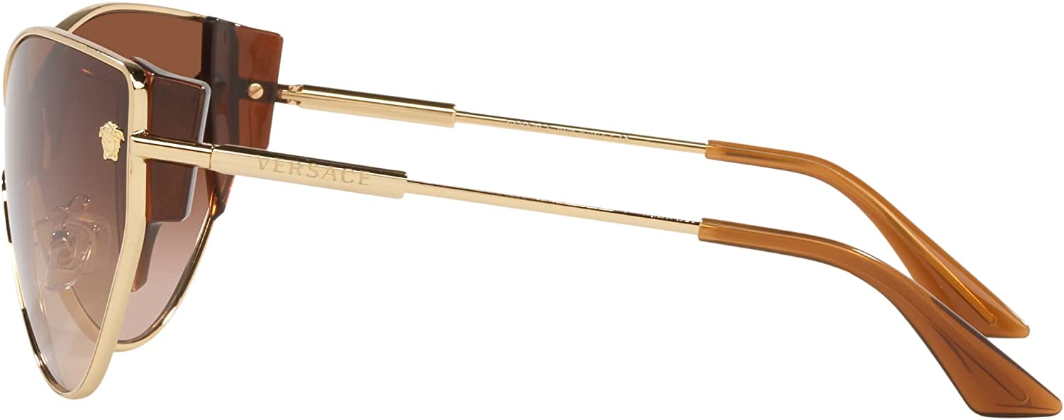 Versace VE2239 100213 Sunglasses 47mm Gold / Brown Gradient Lens