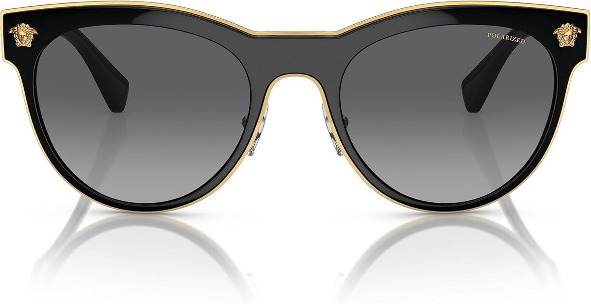 Versace VE2198 1002T3 Medusa Charm Sunglasses Black / Polarized Grey Gradient