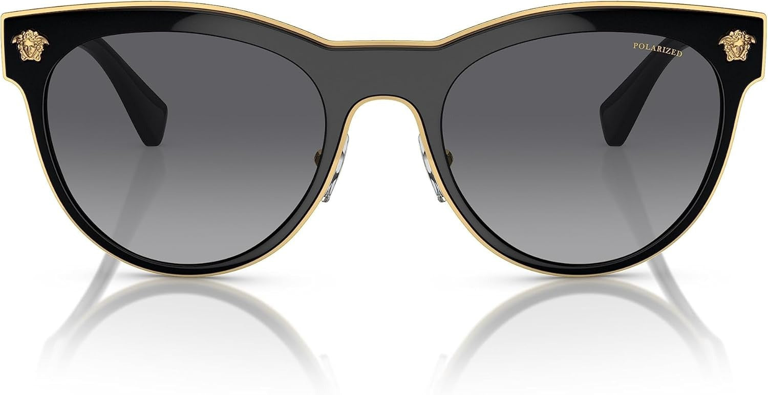 Versace VE2198 1002T3 Medusa Charm Sunglasses Black / Polarized Grey Gradient