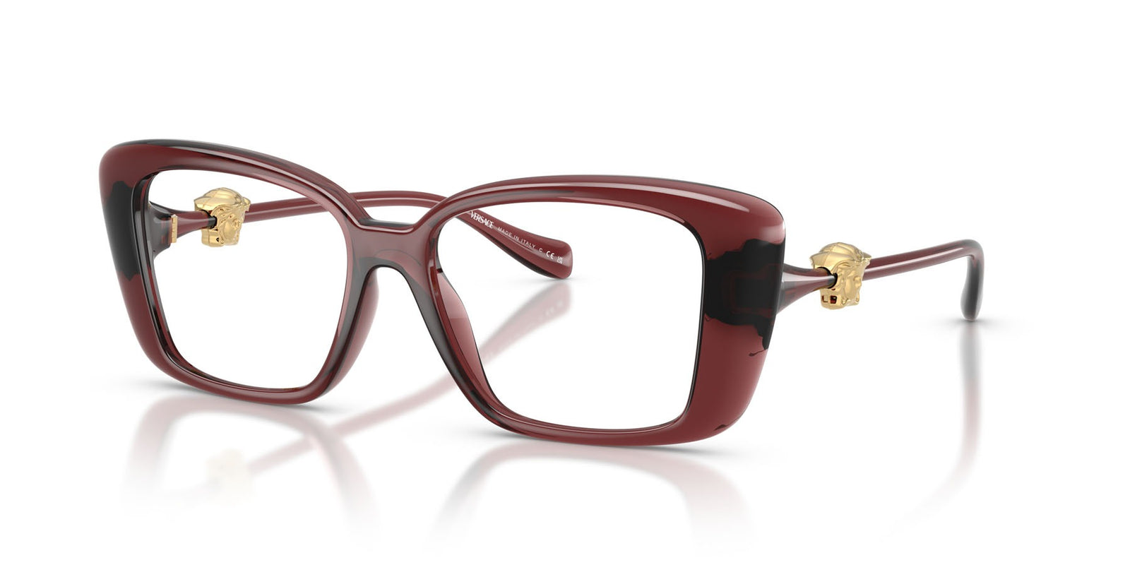 Versace VE3385U 5539 Eyeglasses 53mm Transparent Red / Clear Demo Lens