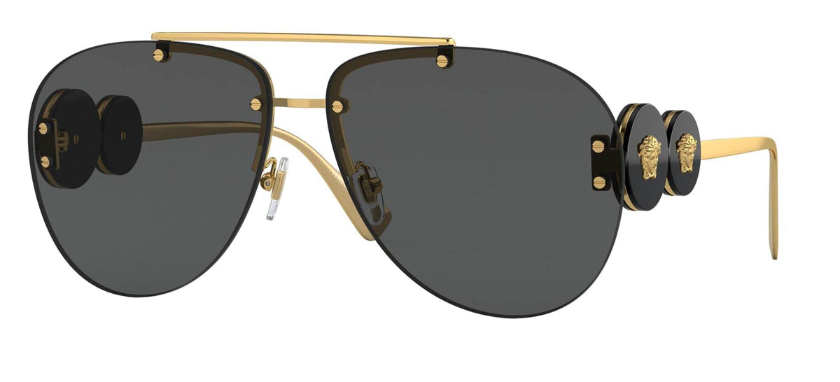 Versace Sunglasses VE2250 100287 63mm Gold / Dark Grey Lens