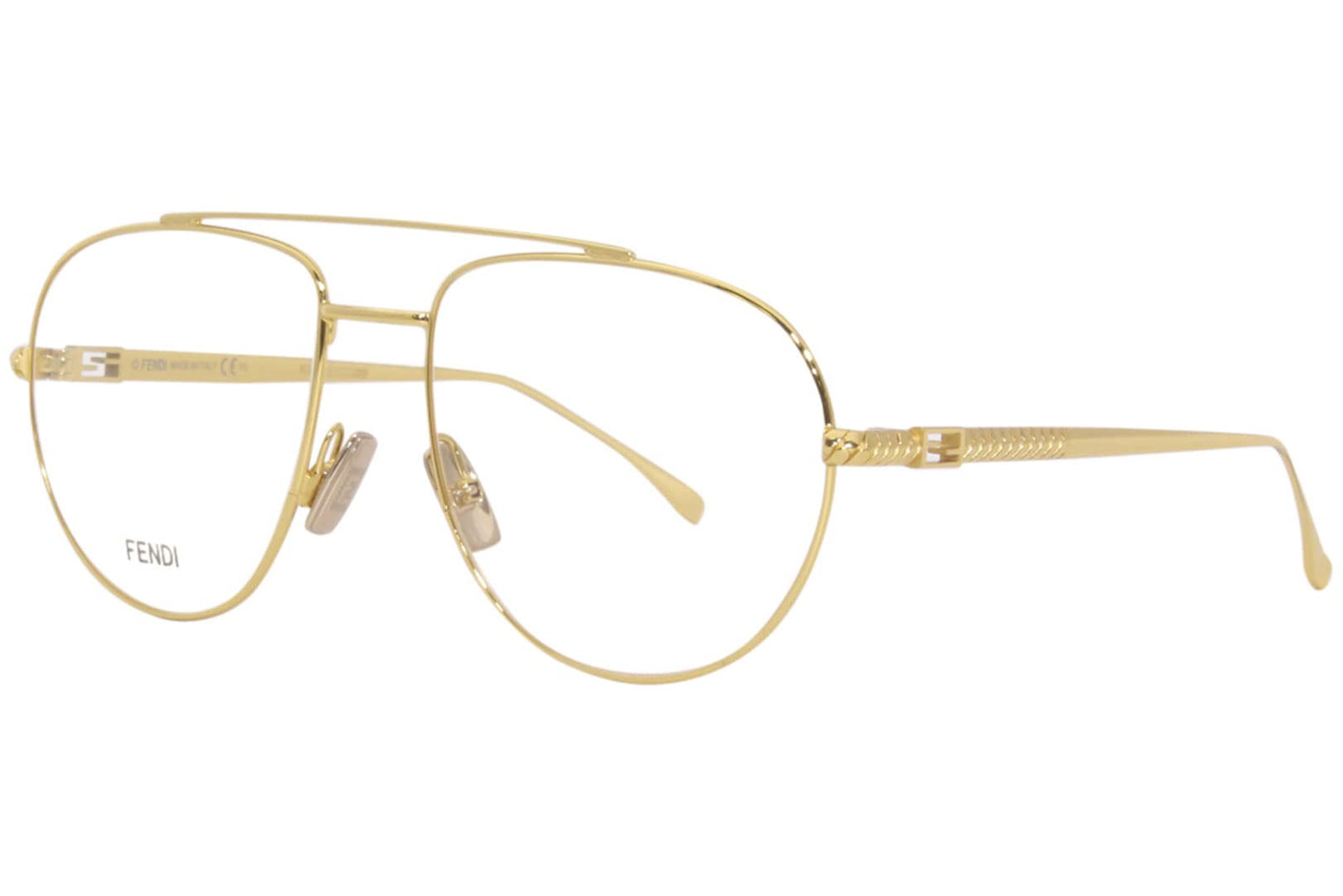 Fendi Eyeglasses FF0446 001 56mm Yellow Gold / Demo Lens