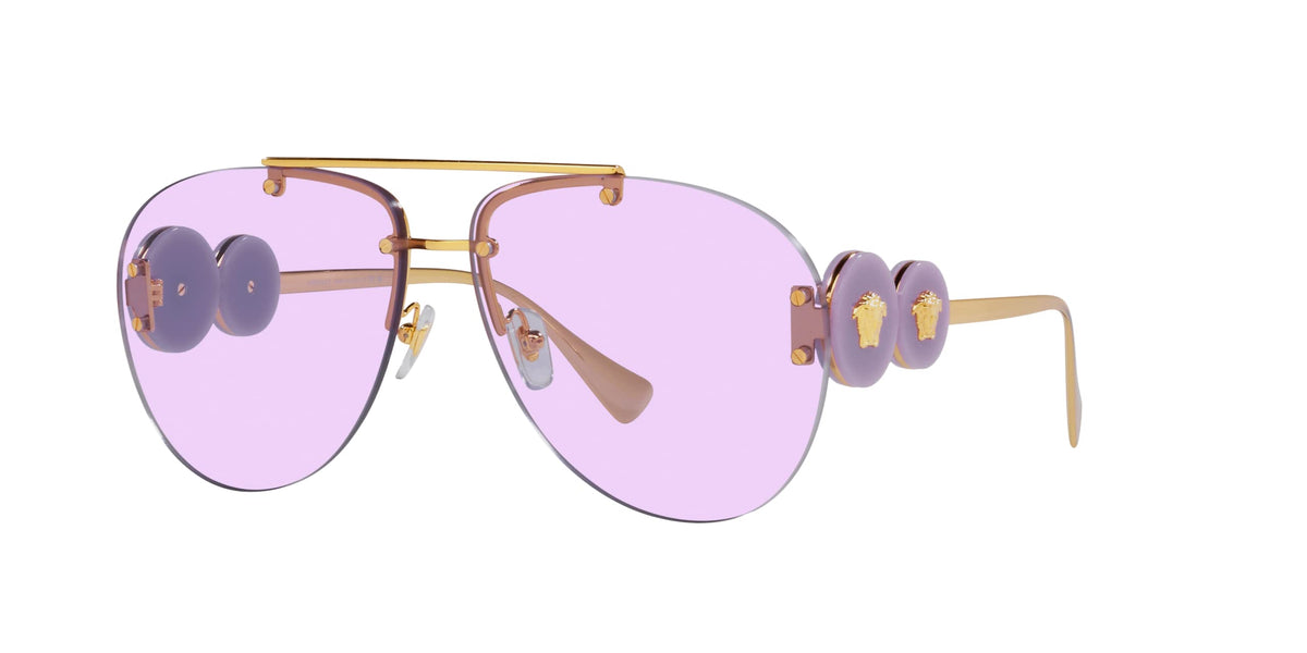 Versace Sunglasses VE2250 14871A 63mm Gold / Light Violet Lens