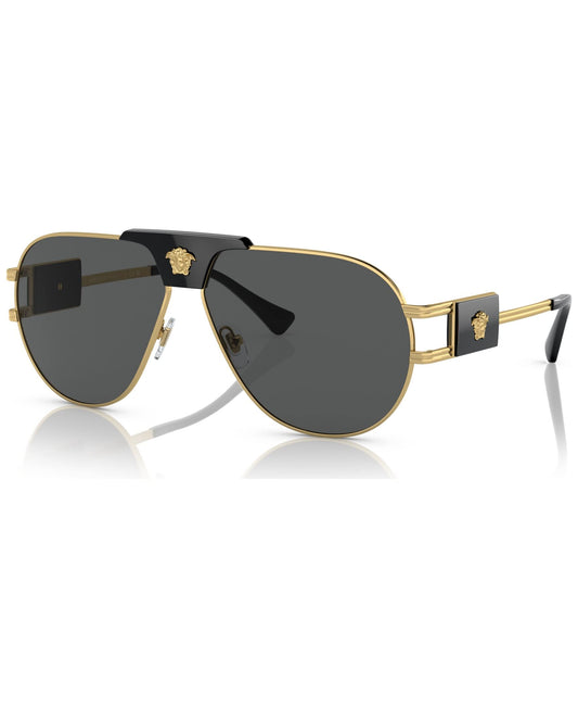 Versace Sunglasses VE2252 100287 63mm Gold / Dark Grey Lens