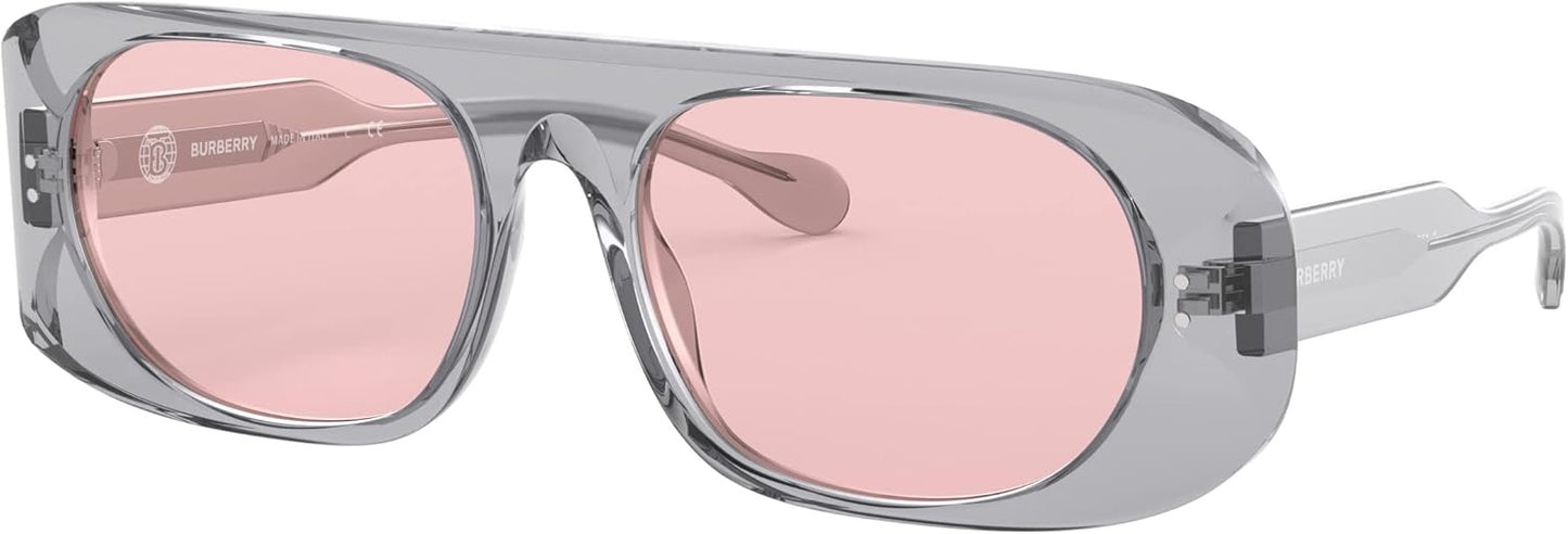 Burberry BE4322 38825 Sunglasses 61mm Transparent Grey / Pink Solid Lens