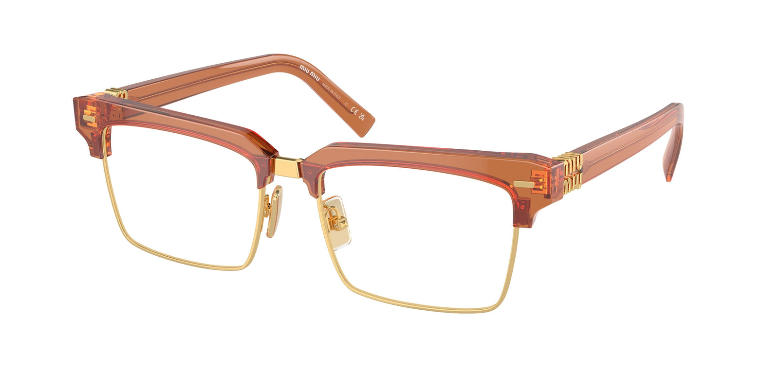 Miu Miu MU11XV 15T101 Eyeglasses 54mm Caramel Transparent / Clear Demo Lens