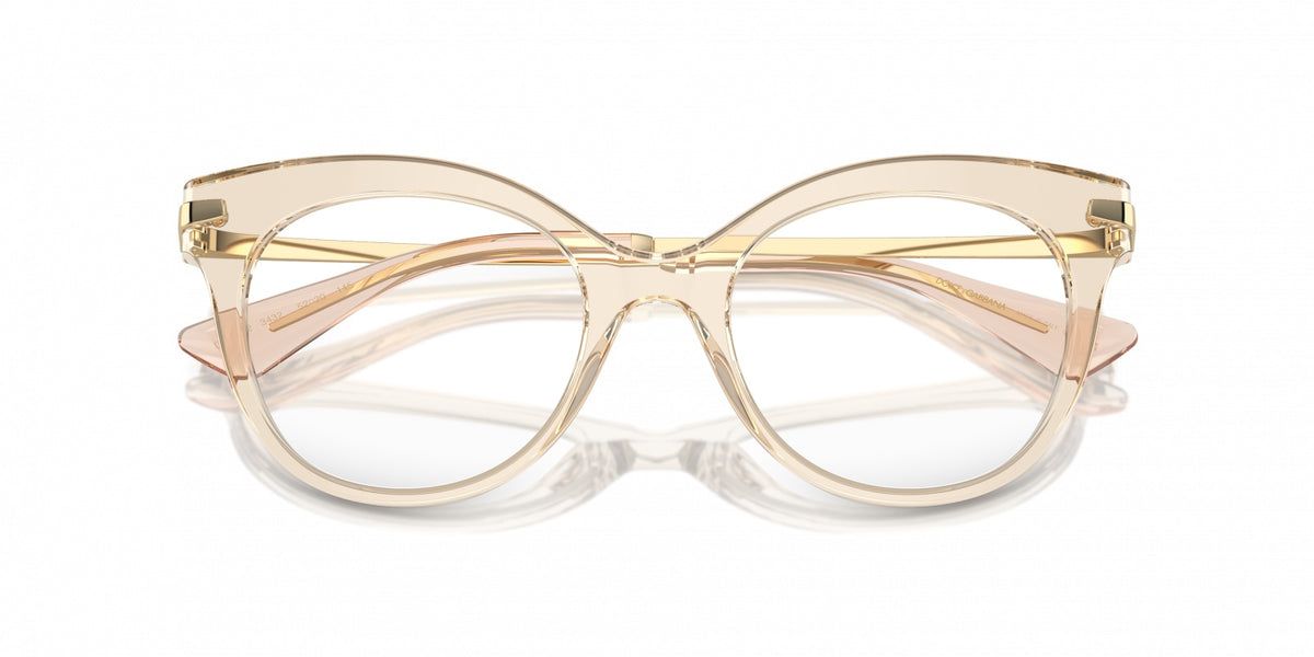Dolce & Gabbana DG3392 3432 Eyeglasses 52mm Transparent Camel / Demo Lens