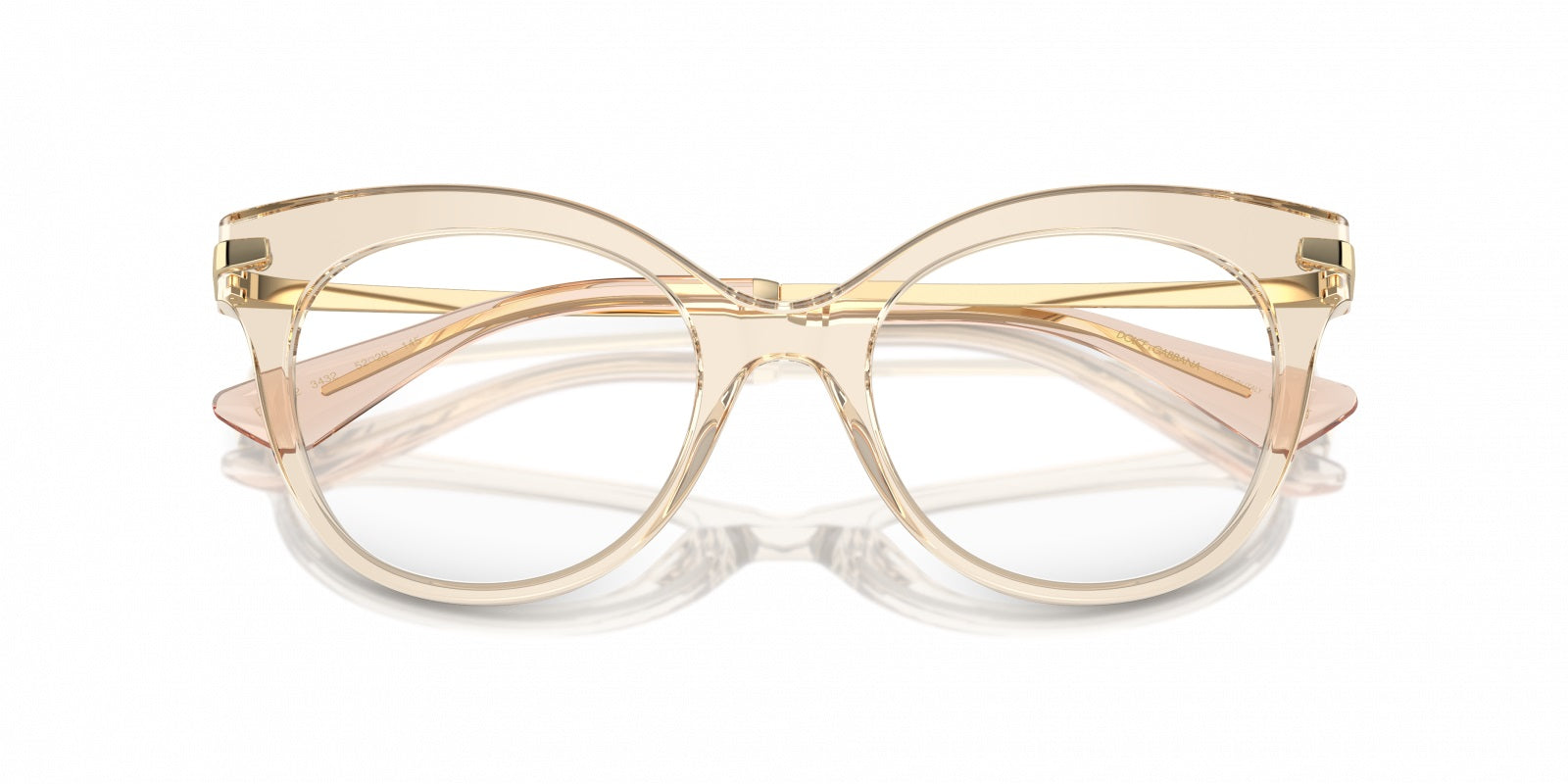 Dolce & Gabbana DG3392 3432 Eyeglasses 52mm Transparent Camel / Demo Lens