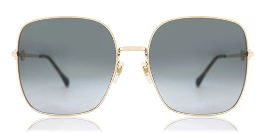 Gucci GG0879S 001 Sunglasses 61mm Gold / Grey Gradient Lens