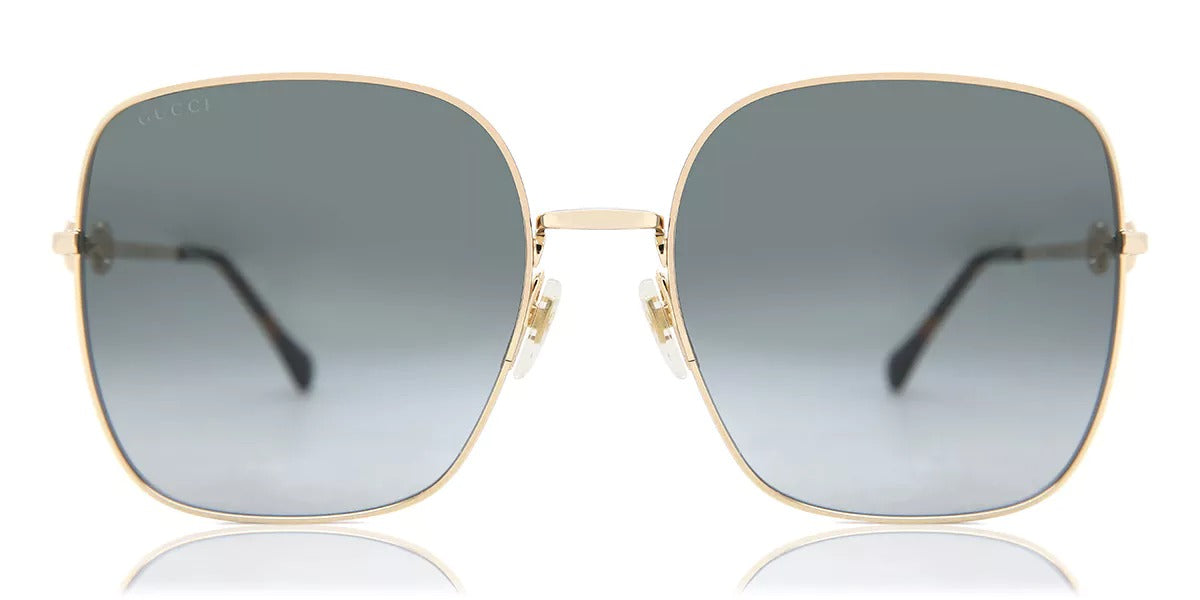 Gucci GG0879S 001 Sunglasses 61mm Gold / Grey Gradient Lens