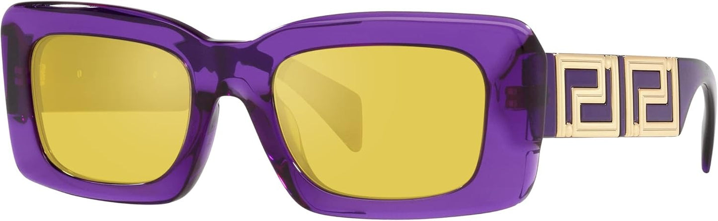 Versace VE4444U 5408V9 Sunglasses 54mm Transparent Violet / Yellow Mirror Lens