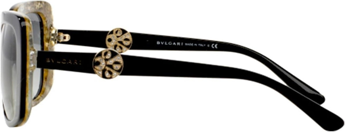 Bvlgari Sunglasses BV8146B 532511 55mm Black-Glitter Gold / Grey Gradient Lens