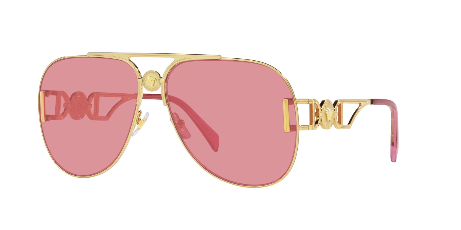 Versace Sunglasses VE2255 1002A4 63mm Gold / Pink Mirror Internal Silver Lens