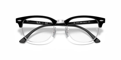 Ray-Ban RX 5154 2000 Clubmaster Eyeglasses 49mm Black/ Clear Demo Lens