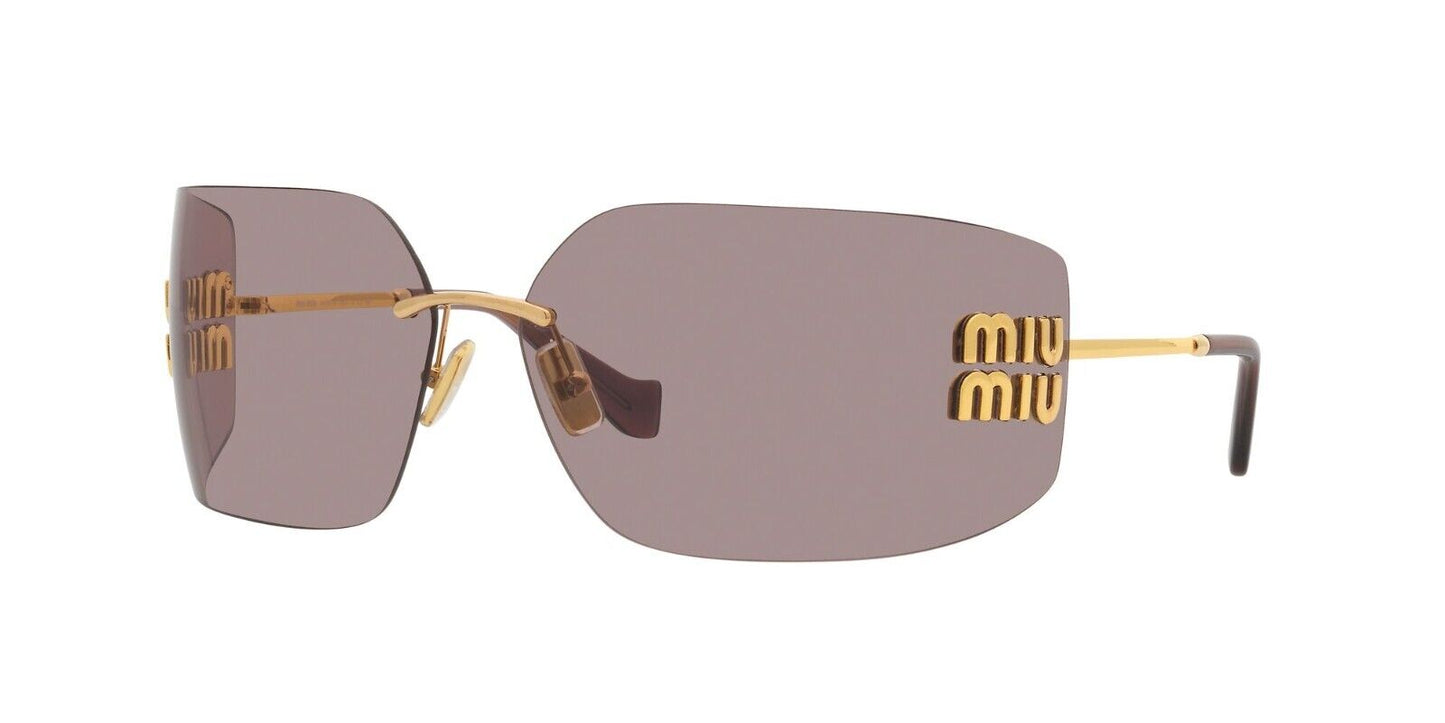Miu Miu Sunglasses MU54YS 5AK06I 80mm Gold / Light Purple Brown Lens
