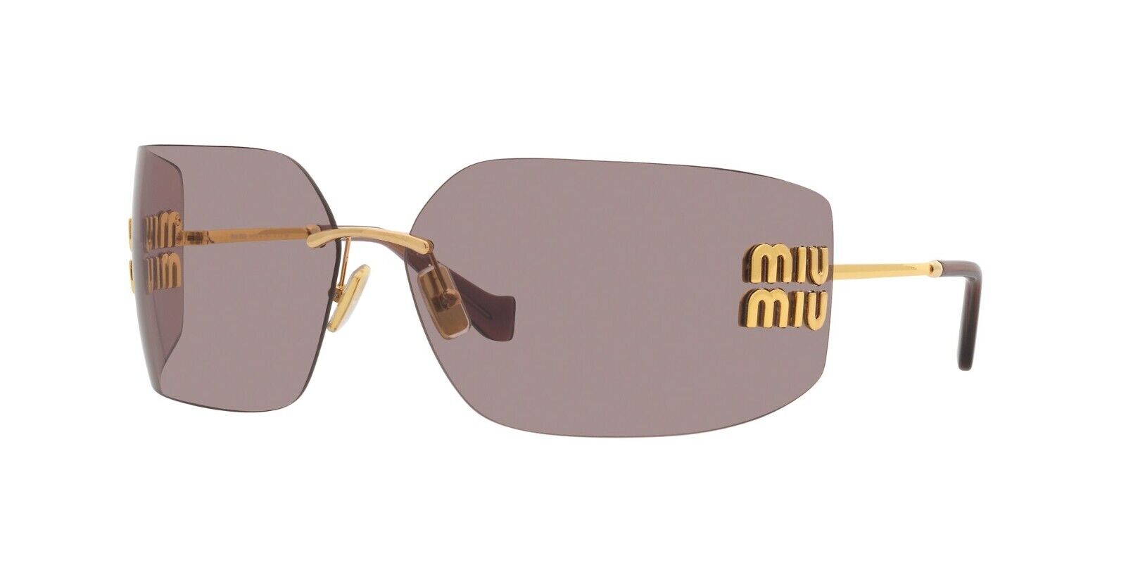 Miu Miu Sunglasses MU54YS 5AK06I 80mm Gold / Light Purple Brown Lens