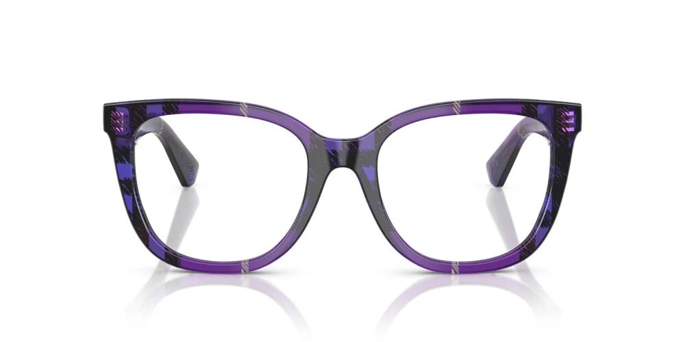 Burberry BE2415 4113 Eyeglasses 51mm Check Violet / Clear Demo Lens