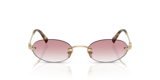 Miu Miu MUA54S ZVN70O Sunglasses 51mm Pale Gold / Light Pink Gradient Lens