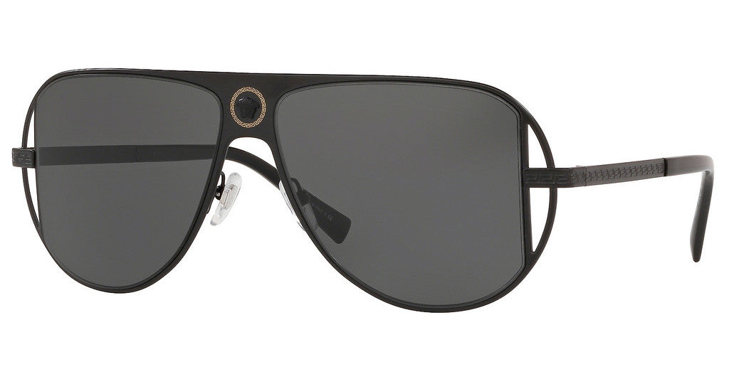 Versace Pilot Sunglasses VE2212 100987 57mm Matte Black / Grey Lens