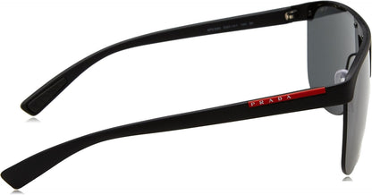 Prada Sport PS53QS DG01A1 Sunglasses Black Rubber / Dark Grey Lens