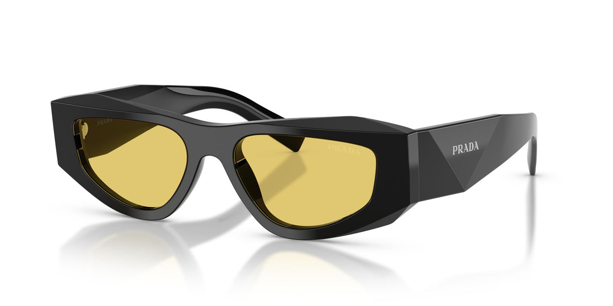 Prada PR B19S 16K455 Sunglasses 52mm Black / Yellow Lens