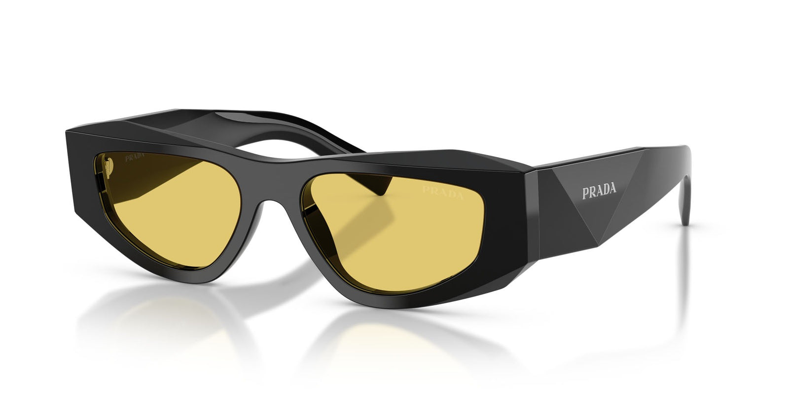 Prada PR B19S 16K455 Sunglasses 52mm Black / Yellow Lens